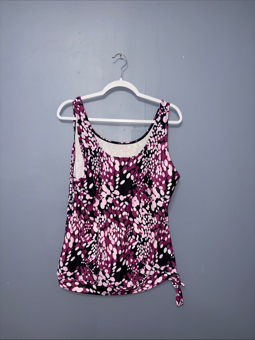 Purple Printed Swim TankTop